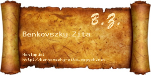 Benkovszky Zita névjegykártya